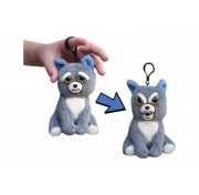 Мягкая игрушка Собака серая Feisty Pets 11 см с карабином FP001M