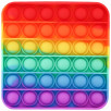 Тактильная сенсорная игрушка антистресс POP IT Fidget ПОП, радужная, квадрат (вечная пупырка)