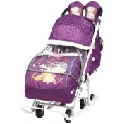 Санки  коляска Ника "Disney-baby 2", DB2/1, Винни и его друзья, баклажановый DB2/1