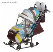 Санки-коляска "Ника детям 7-3/6", цвет скандинавский бирюзовый НД 7-3/6-Сб