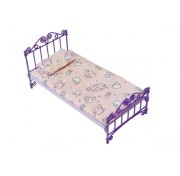 Игровой набор мебели для кукол Кровать с постельным бельем С-1425 завод Огонек ОГ1425